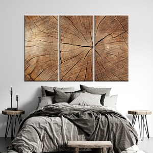 Tree Ring Canvas, Tree Wall Art, Wood Texture Wall Decor, Wood Crack Canvas, Wood Canvas Print, Abstract Canvas Print, Trendy Wall Art, Set of 3 Panels