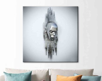 Living Room Wall Art, Canvas Home Decor, Large Canvas, 3d Effect Portrait, Abstract Art Canvas, Trendy Canvas Print,