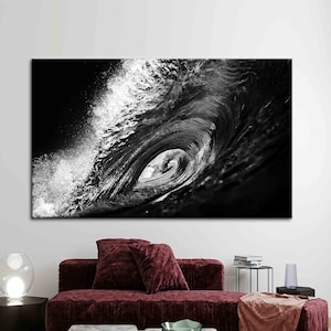 Black And White Surf, Wave Printed, Black And White Art, Wave Landscape Art Canvas, Surf Wall Decor, Wave Photo Art, View Artwork,