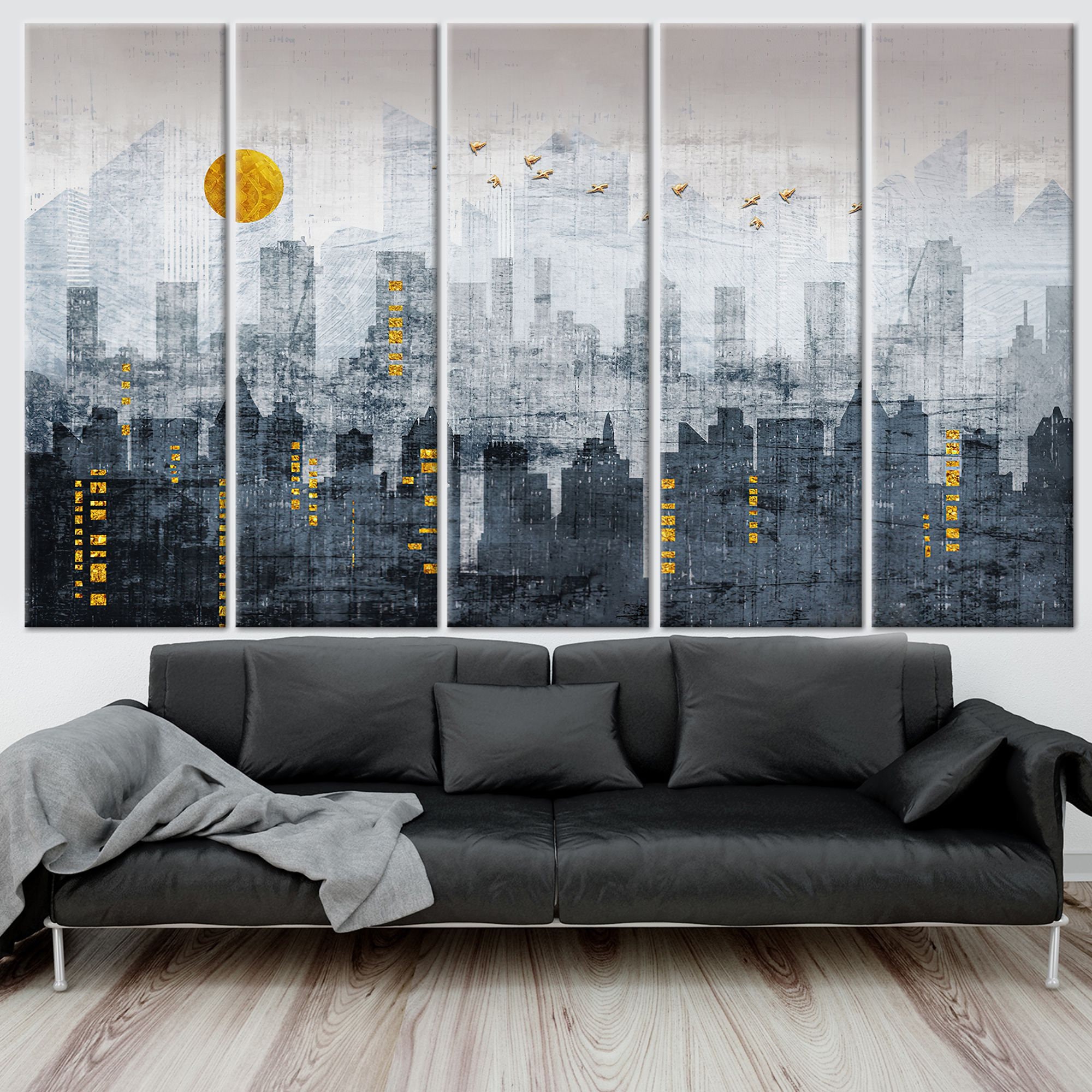 Abstract City Wall Art City Landscape City Scene Wall Art Etsy