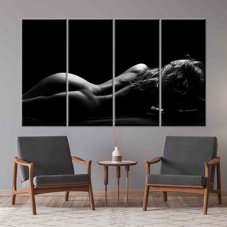 May include: A black and white photo of a person lying on their stomach with their hair covering their face. The photo is split into three sections.