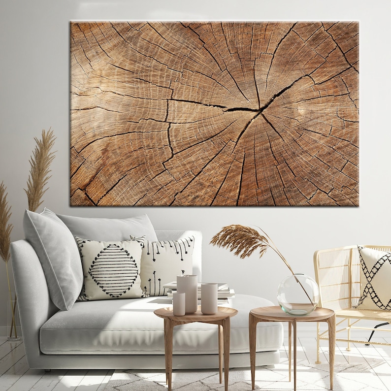 Tree Ring Canvas, Tree Wall Art, Wood Texture Wall Decor, Wood Crack Canvas, Wood Canvas Print, Abstract Canvas Print, Trendy Wall Art, Single Panel