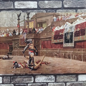 Gladiators in the Arena Canvas Wall Art: Ancient Rome Print