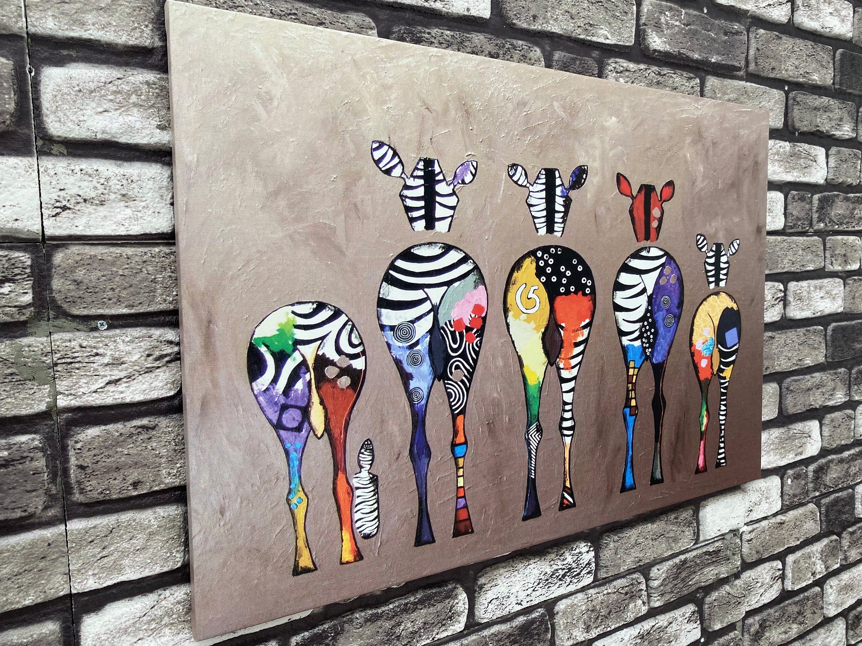 Banksy Zebra Canvas Print: Colorful Animal Wall Art - Etsy