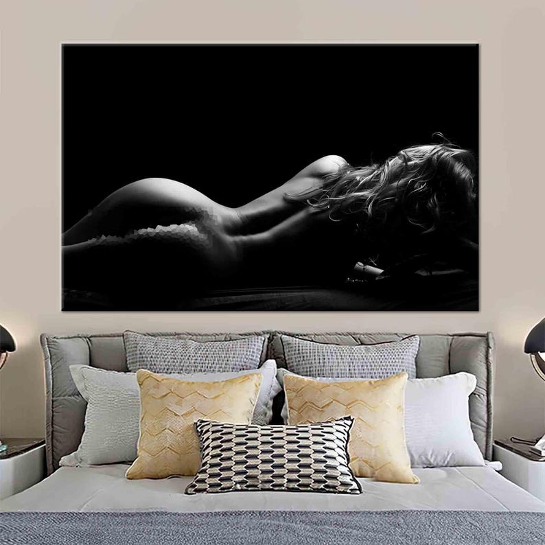 Erotic Wall Art, Erotic Canvas, Woman Wall Art, Sexy Body Print, Sexy Wall Art, Sexy Canvas, Woman Canvas, Bedroom Wall Art, Mature image 9