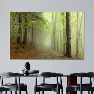 Póster de moda, decoración de pared con vistas, arte de pared en lienzo, decoración de pared con paisaje verde, regalo de lienzo forestal, impresiones de arte de pared, decoración de pared,
