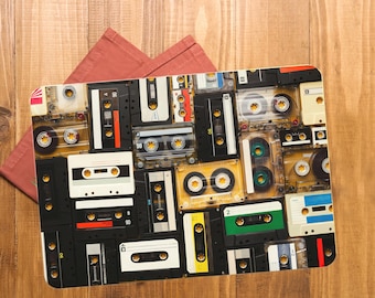 Retro Kassette Tape Servierbrett: Vintage Küchen Dekor