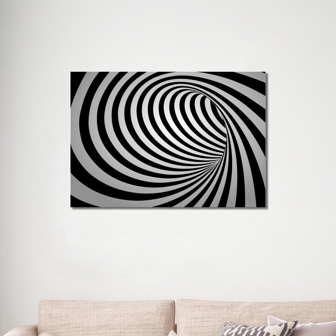 Abstract Swirl Canvas Art: Modern Black and White Wall Hanging - Etsy
