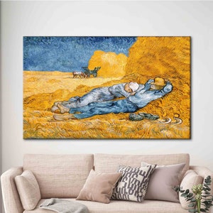 Leinwand Wohndekor, Kunst auf Leinwand, Leinwanddruck, Van Gogh Nach Millet, berühmte Leinwand, Van Gogh Noon Kunst, Reproduktion Leinwand Geschenk,