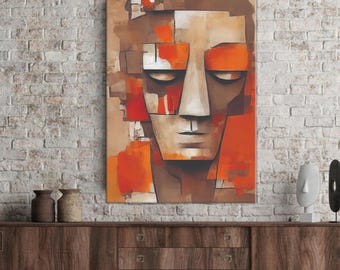 Arte astratta su tela: ritratto moderno cubista
