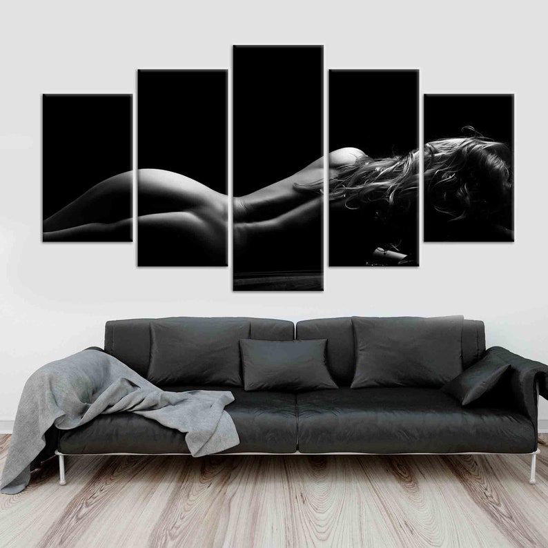 Erotic Wall Art, Erotic Canvas, Woman Wall Art, Sexy Body Print, Sexy Wall Art, Sexy Canvas, Woman Canvas, Bedroom Wall Art, Mature 5 Panel Diamonds