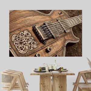 Instrument Canvas Print, Gift For The Home, Modern Wall Art, Guitarist Art Canvas, Guitar Wall Hanging, Living Room Wall Art,