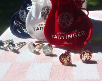 Louis Roederer & Taittinger ダミーボトルセット The Taittinger Cuff Set. All Three Colours of the French