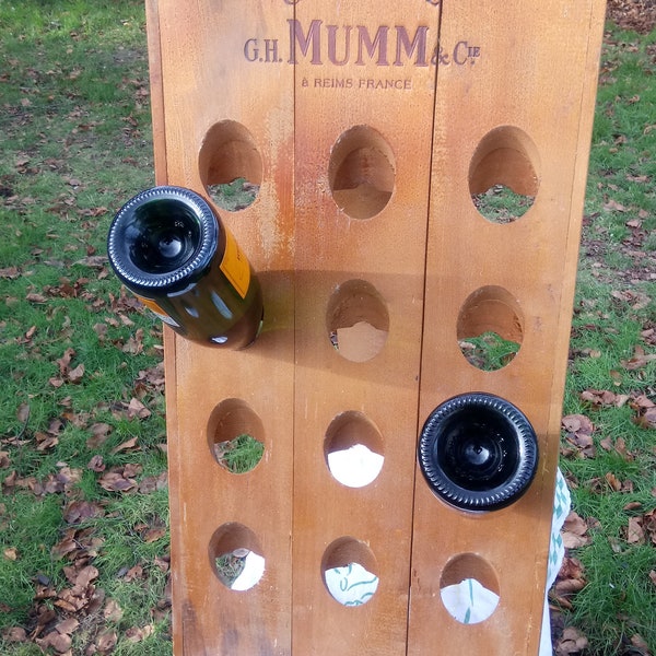 Unique and authentic Frech vintage G.H. Mumm & Cie Champagne riddling rack - single sided