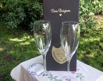 Rare to find : set of two Dom Pérignon Champagne glasses