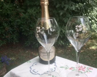 The Art of Vintage:　Perrier-Jouët Set of Two Vintage Perrier Jouet Belle Epoque Champagne Glasses
