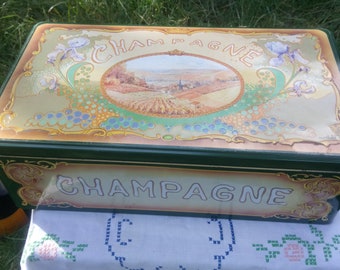 Sehr selten & Vintage: authentische Metall-Champagnerdose - für 2 Champagnerflaschen - in sehr gutem Zustand - Design von Guy Chatel
