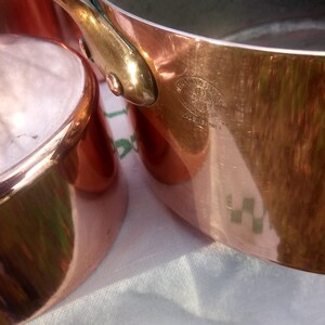 Set of four copper pans Art et Cuisine METAUX OUVRES VESOUL made in France good condition image 4