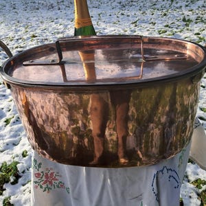 Magnificent Vintage Robust Copper Cocotte / Oval Pan Made in France / Marmite Faitout Casserole / Cocotte a Poulet Ovale