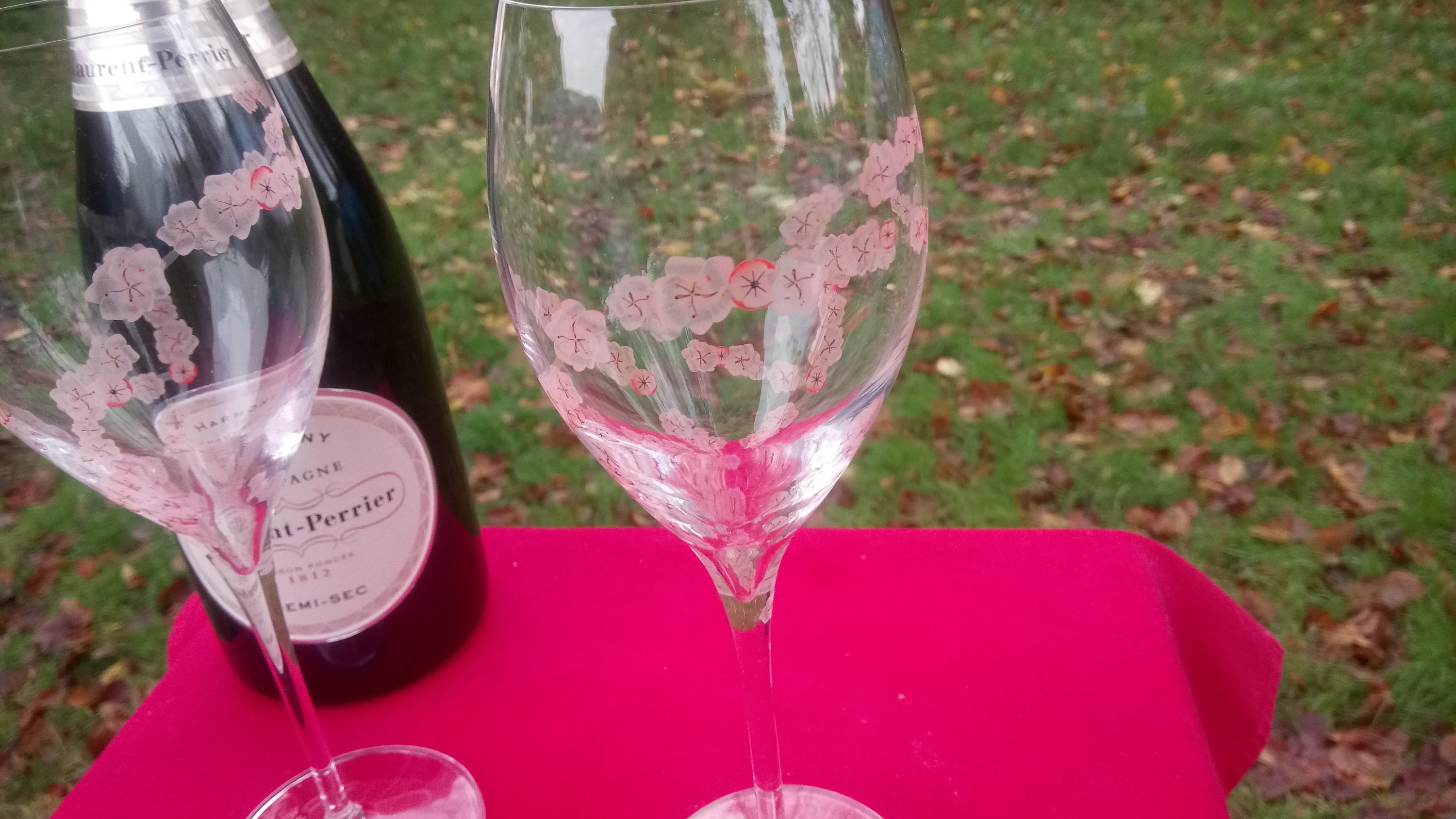 Laurent-Perrier Rose 桜模様のシャンパングラス Laurent-Perrier Rose 桜模様のシャンパングラス
