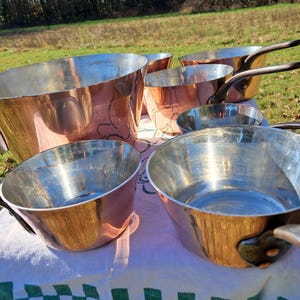 Set of 7 French Copper Cookware Pans Villedieu Serie Speciale Windsor - As New Condition