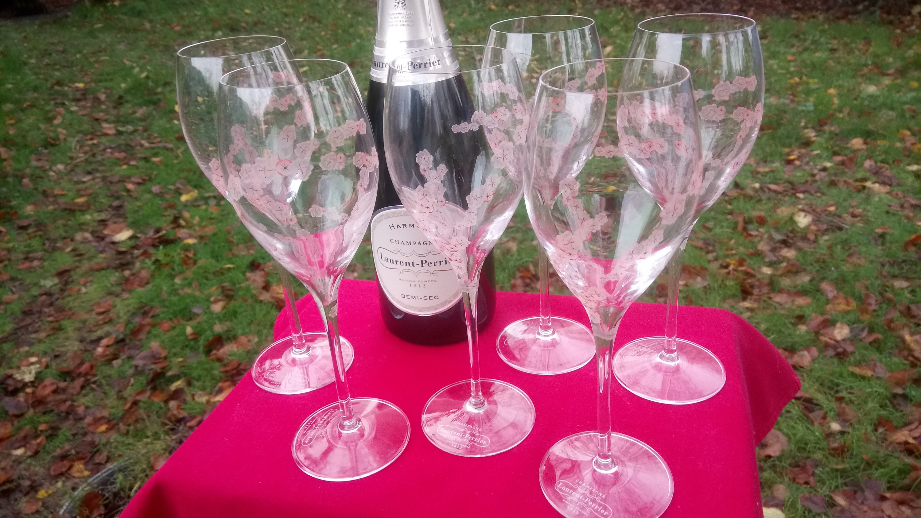Laurent-Perrier Rose 桜模様のシャンパングラス Laurent-Perrier Rose 桜模様のシャンパングラス