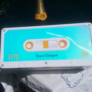 RARE Veuve Clicquot &#39;cassette box&#39;  champagne bottle holder,  French vintage in perfect condition