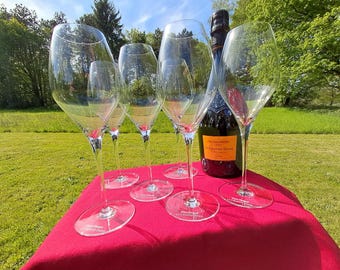 Very rare & Unique : Set of 6Veuve Clicquot 'LA GRANDE DAME' Champagne Flutes - Design Riedel - Collector's Item