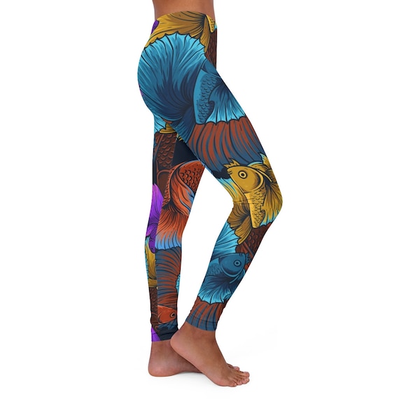 Colorful Designer Leggings, Fashionable Yoga Leggings, Funky Gym