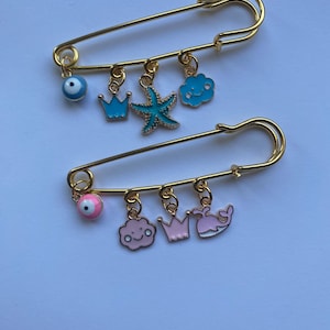 Baby Evil Eye Safety Pin Pregnancy Pin