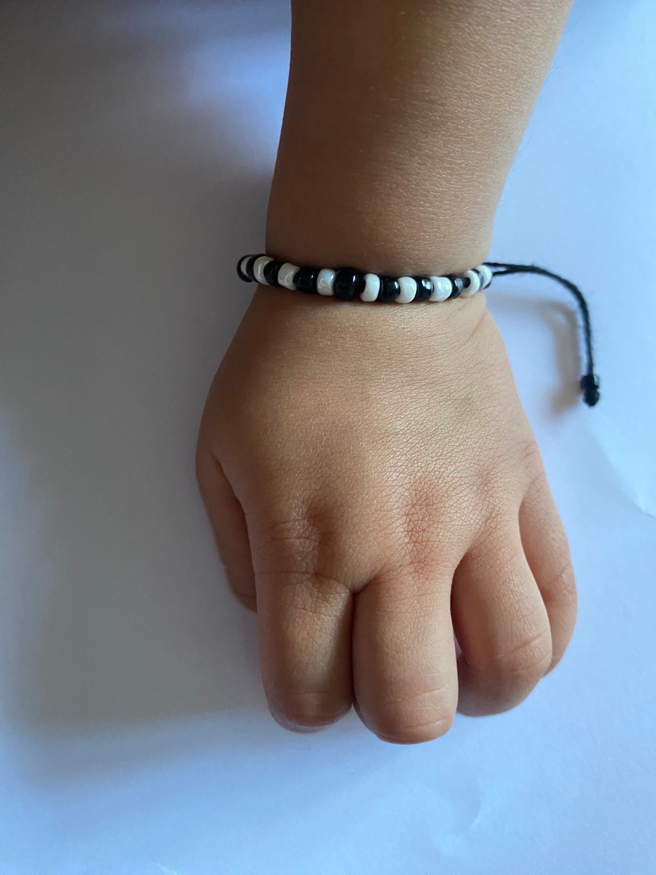 Black and white beads bracelet for babies sale
