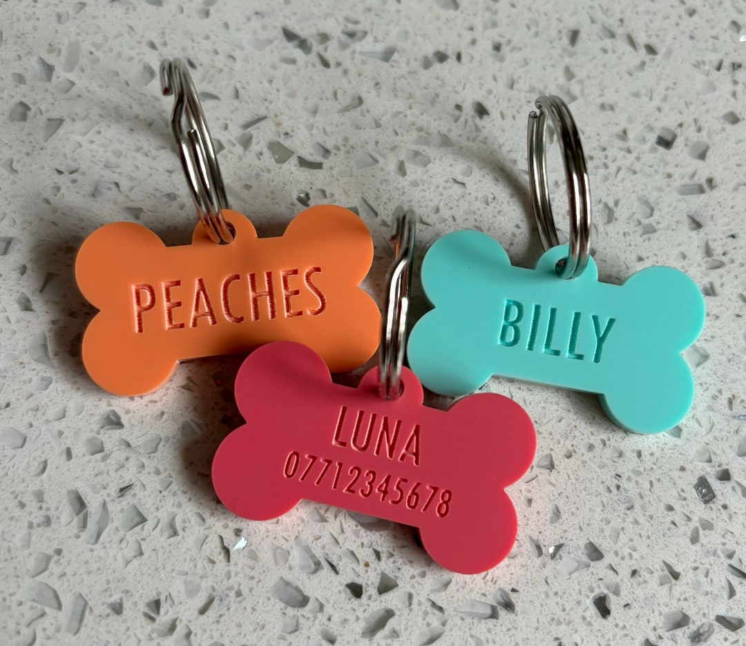Engraved Acrylic Custom Pet ID Tags Dog Cat Name Disc Personalised engraved-acrylic-custom-pet-id-tags-dog-cat-name-disc-personalised