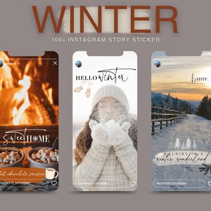 WINTER STORY STICKER | 100+ Instagram Story Stickers | German | English | Snow