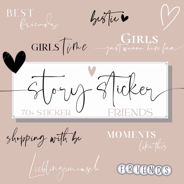 FRIENDS | 70+ Instagram Story Sticker Freunde | Girls | Friendship | Modern | Words | English | Deutsch