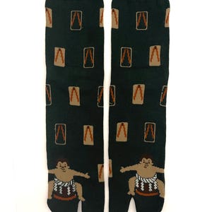 Mens Japanese Sumo Tabi Socks - Geta Slipper Design crew Socks - Japanese crew women men tabi socks - Split-Toe tabi socks - Fun Socks B20