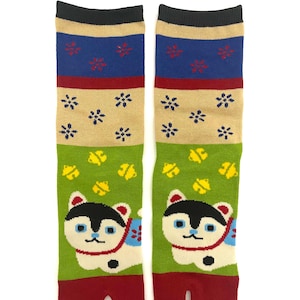 Unisex Japanese Inu Hariko Tabi Socks -  goodluck tabi  socks - Japanese Crew tabi socks - Split-Toe tabi sock - Fun Unisex Sock QS23