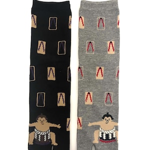 Mens Japanese Sumo Tabi Socks - Geta Slipper Design crew Socks - Japanese crew women men tabi socks - Split-Toe tabi socks - Fun Socks B21