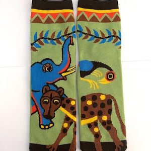Tinga Tinga Art Socks: Humorous Tanzanian Painter Design
