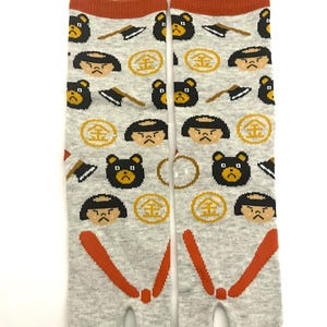 Mens Japanese Kintaro Golden Boy Tabi Socks - Kintaro Japanese crew women men tabi socks - Split-Toe tabi socks - Fun Socks - Unisex Socks