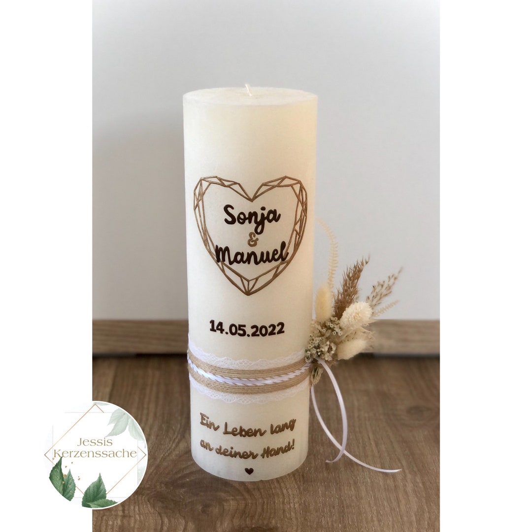 Hochzeitskerze Traukerze Hochzeit Hochzeitsdeko Etsy.de