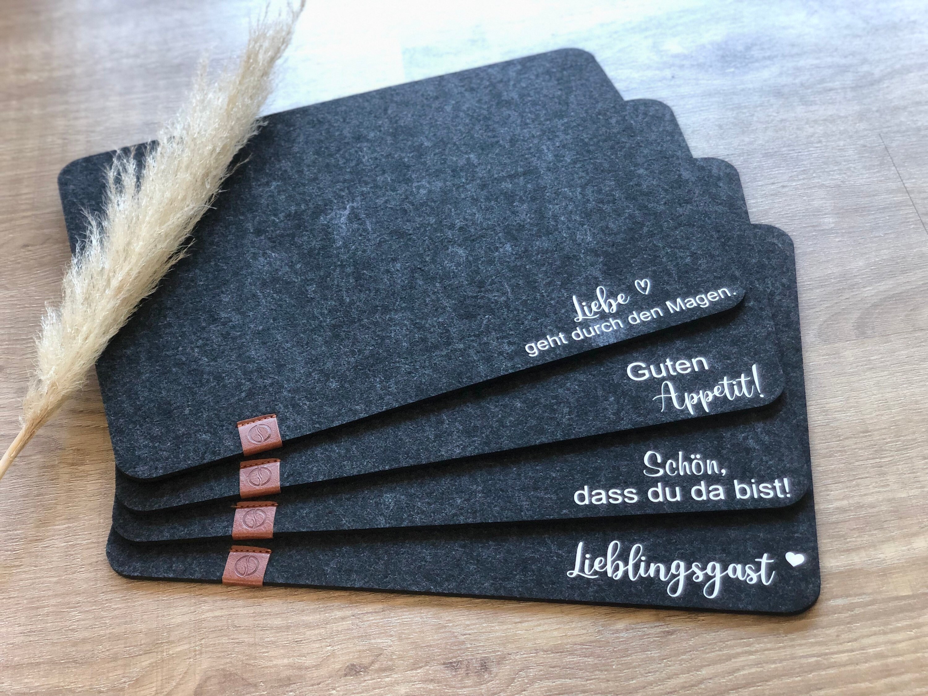 Personalisierte Platzsets mit Spruch oder Namen, FilzTischsets
