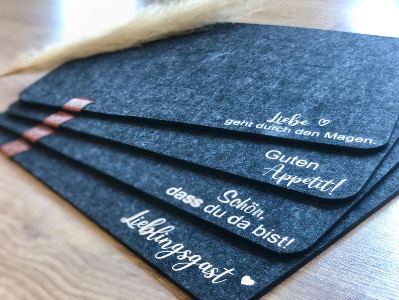 Personalisierte Platzsets mit Spruch oder Namen, FilzTischsets