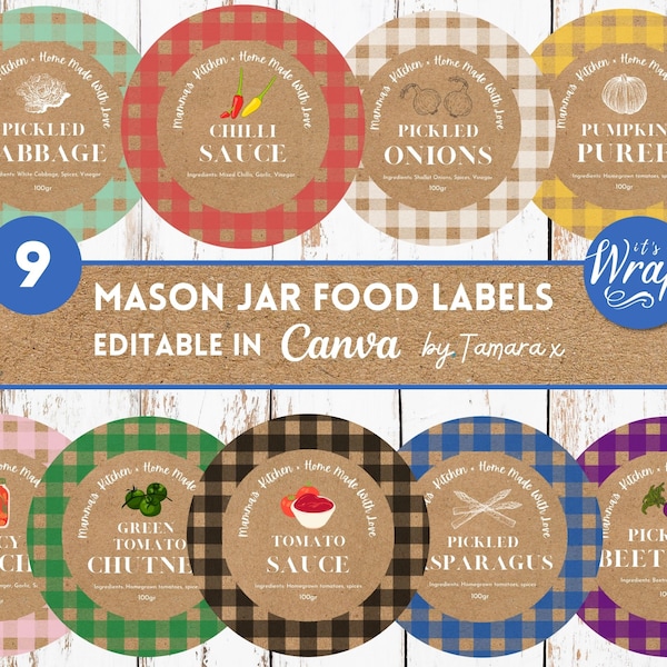 Printable Mason Jar Labels Etsy
