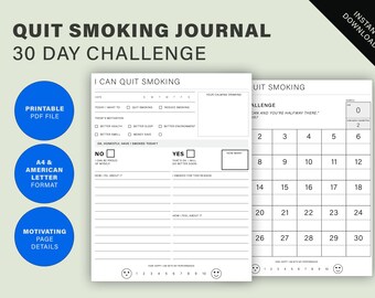 quit smoking tracker etsy