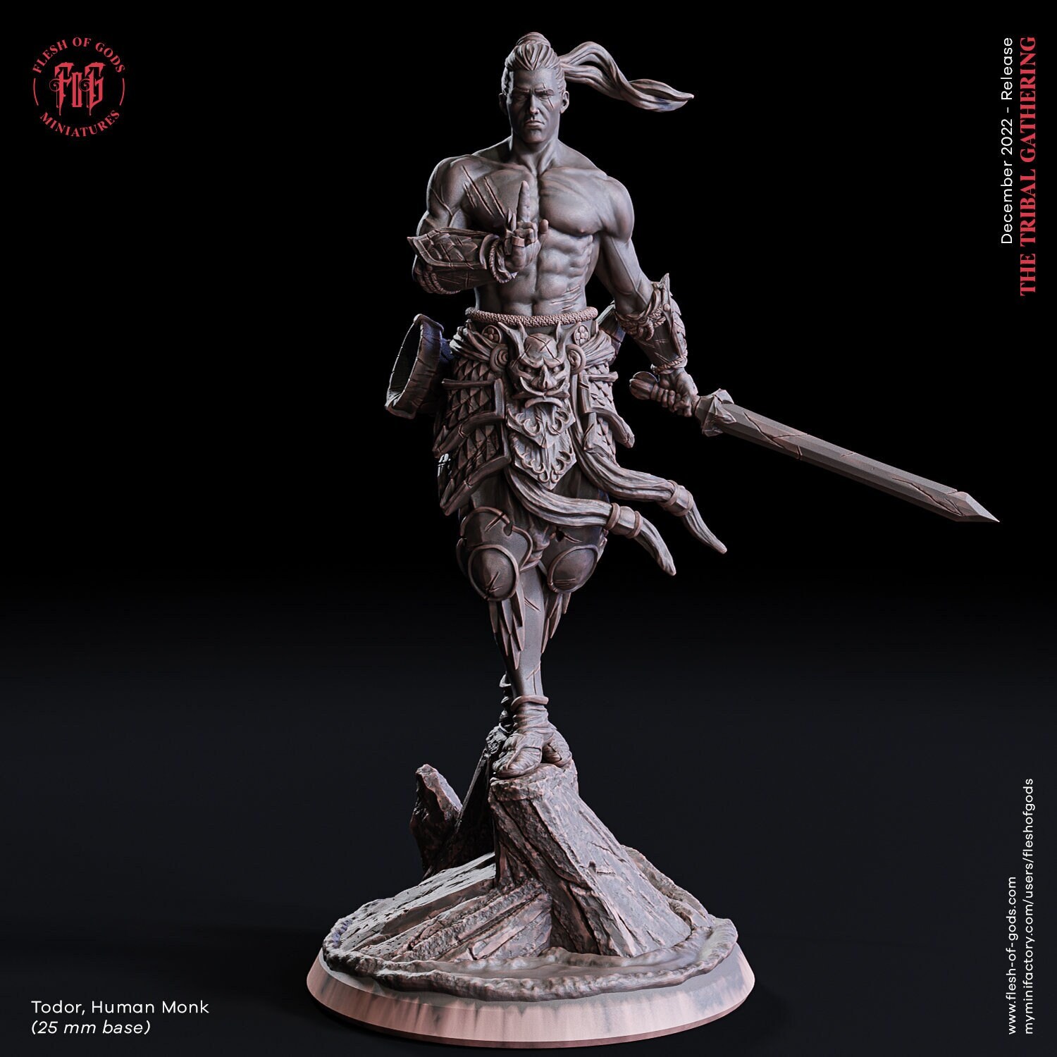 thumbnail image 2 of Monk Male Miniature For Fantasy RPGs - Solutions 2 of 12