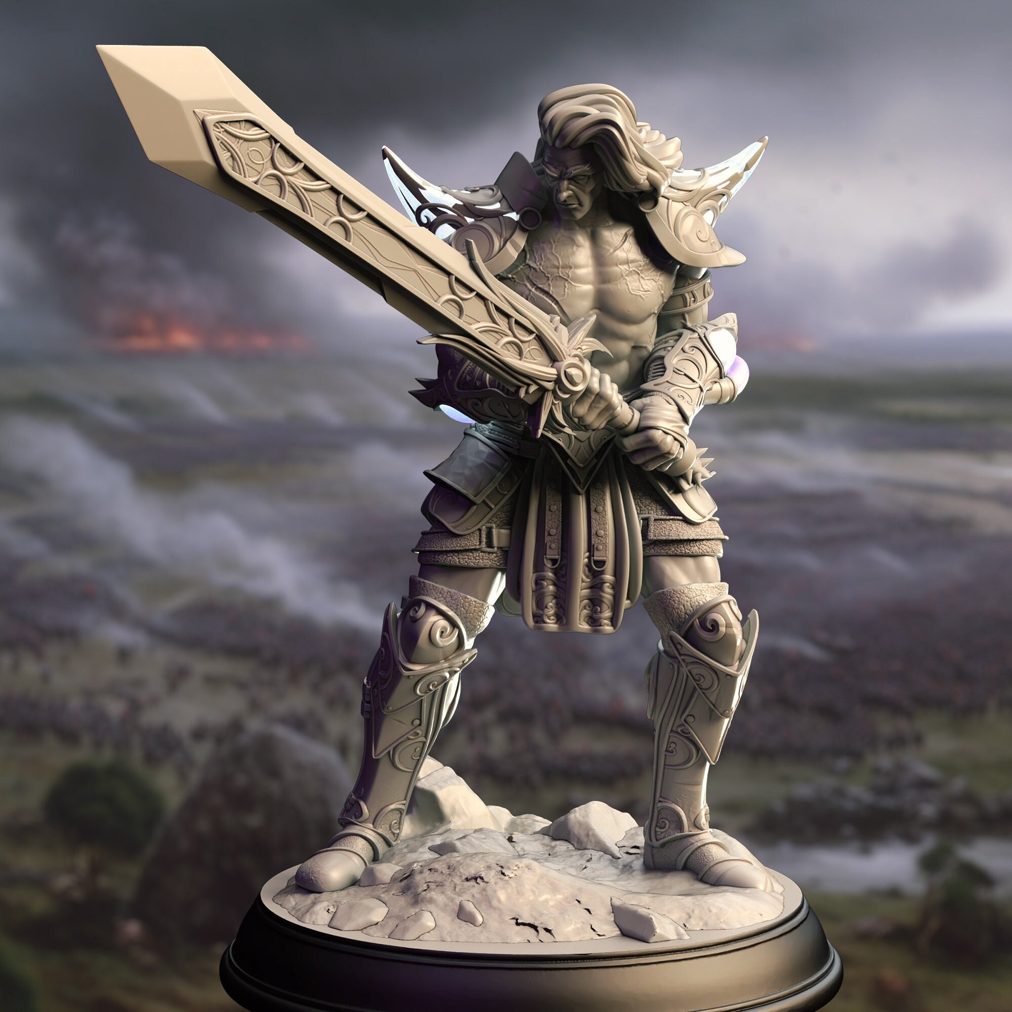 Charys - Arcane Barbarian / Elf / Barbarian / Warrior / Fightern / Pathfinder / DnD / DM Stash / 3D Print / TableTop / 32mm / 75mm