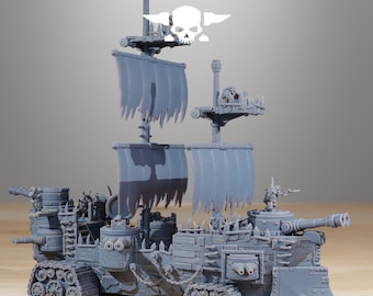 Gobs Pearl Battleship / Tank / Ship / Mech / Goblins / Sci Fi / Space / Table Top / Station Forge / 3D Print / 4K Mini / Wargaming / RPG