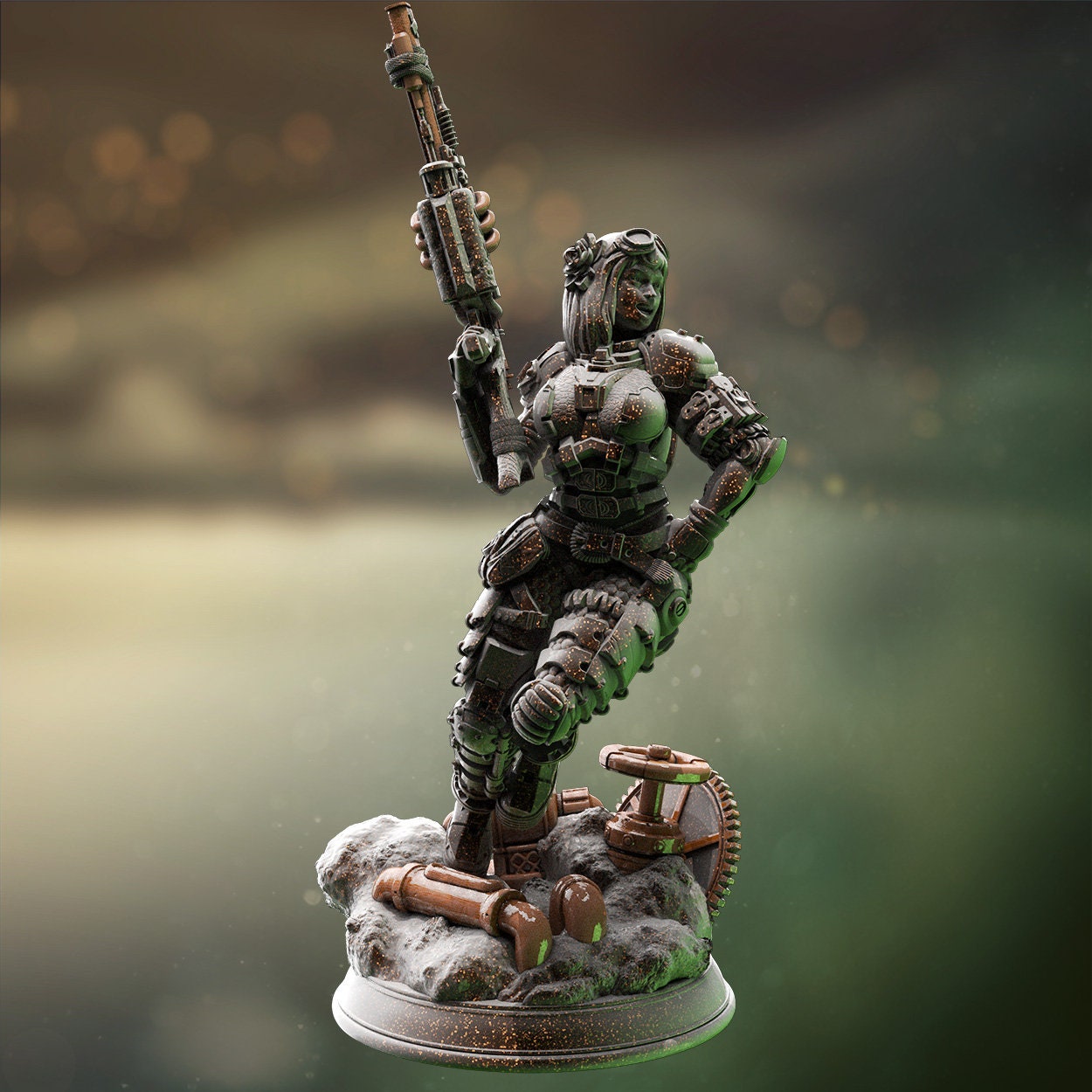 Aldith / Sniper / Ranger / Mech / Wasteland / Hero / DnD / Pathfinder / DM Stash / Stampa 3D / 4K Mini / TableTop Miniature / 32mm / 75mm
