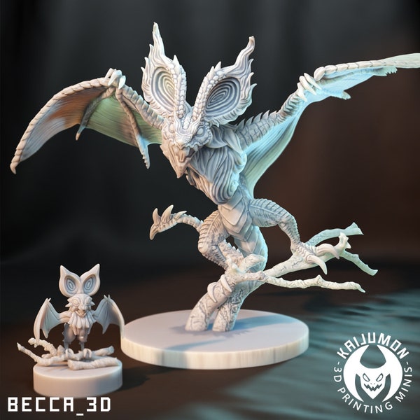 Bat Monster / Pokemon / Kaijumon / Noivern / Noibat / DnD / Monster / Miniature / 3D Print / 4K Mini / TableTop Miniature