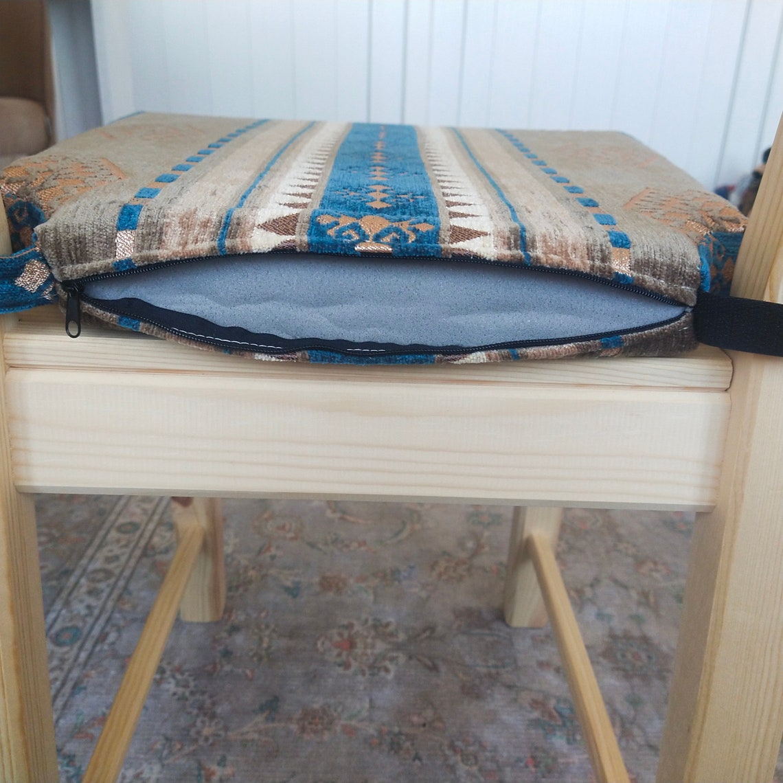 Velcro Chair Cover Blue Greencushions for Chair Cushions With Etsy